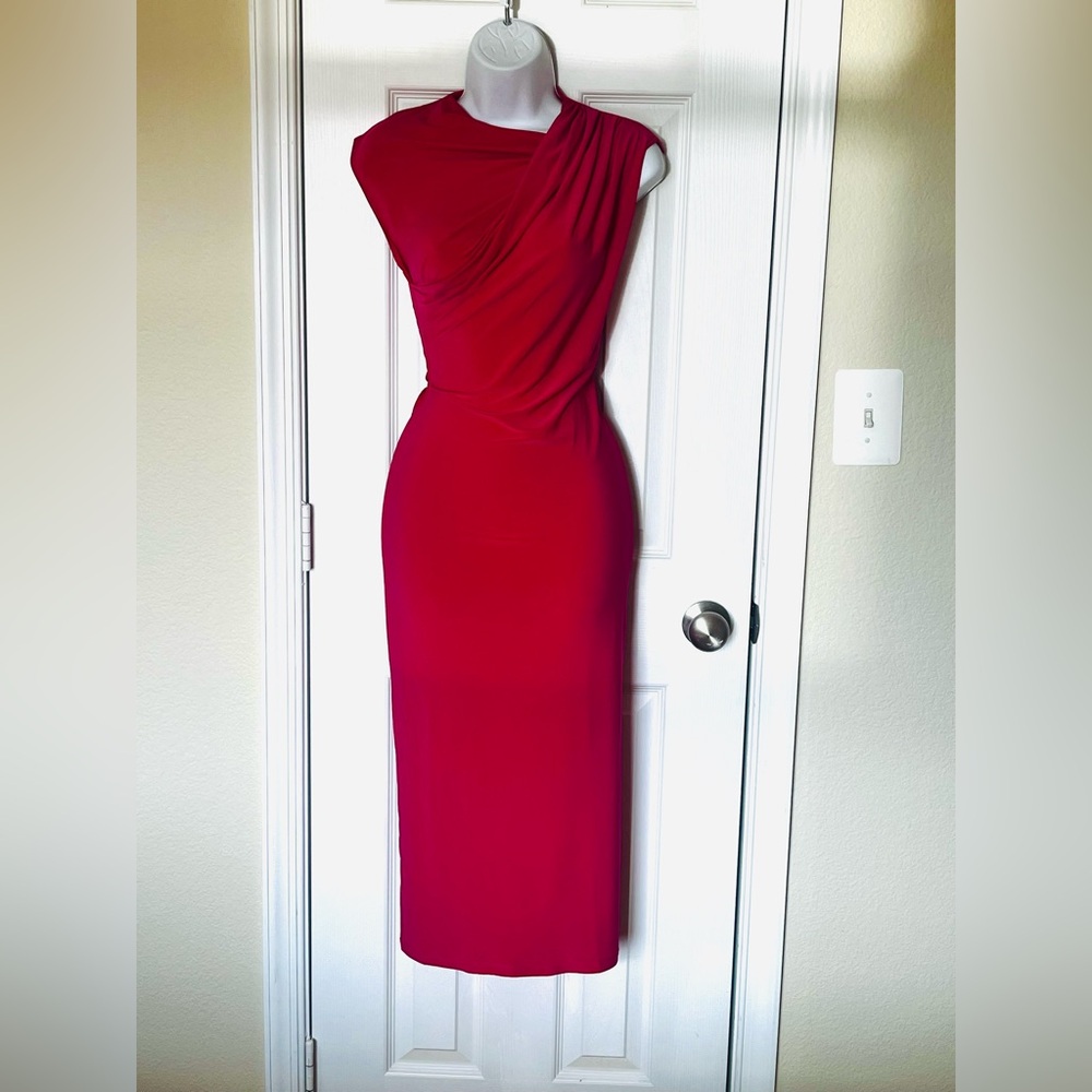 Zara Barbie Pink Draped Asymmetrical Dress